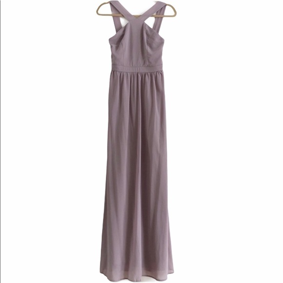 Lulu’s Taupe Georgette Halter Maxi Dress. S… - Picture 6 of 9